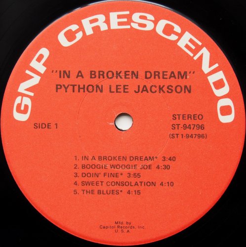 Python Lee Jackson (Rod Stewart) / In A Broken Dream (US)β