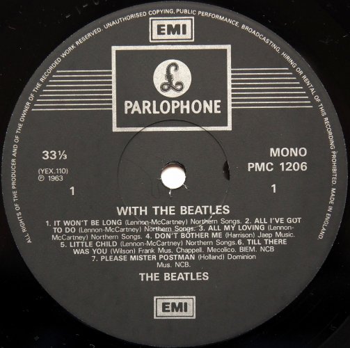Beatles / With The Beatles (Euro 80s Mono)β