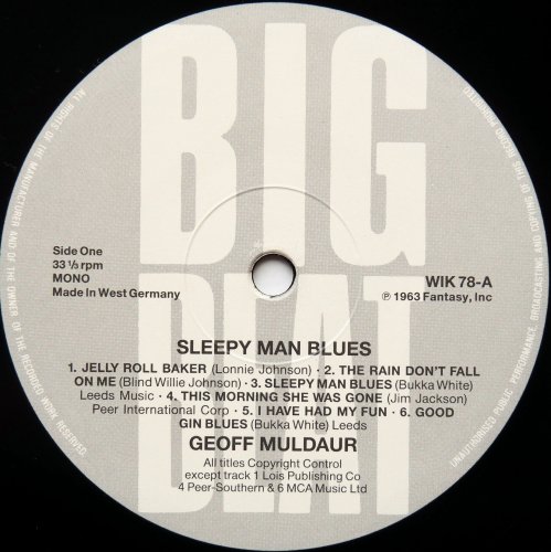 Geoff Muldaur / Sleepy Man Blues (80s Reissue)β