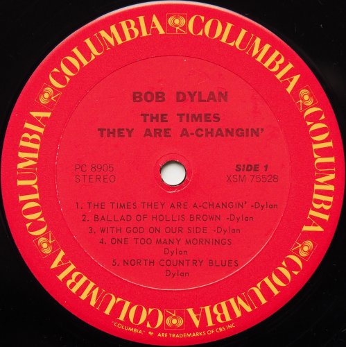 Bob Dylan / The Times They Are A Changin' (US 80s)β