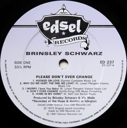 Brinsley Schwarz / Please Don't Ever Change (UK 80s)β