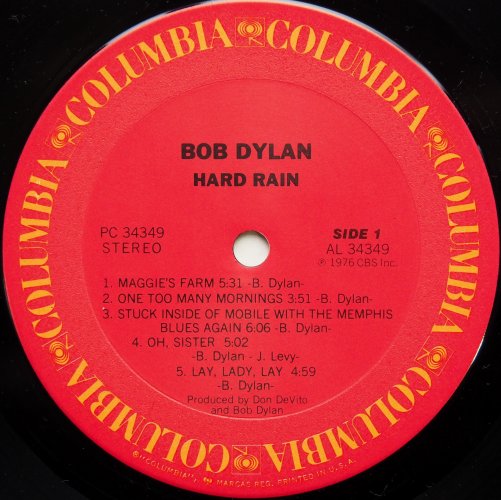 Bob Dylan / Hard Rain (US 80s)β