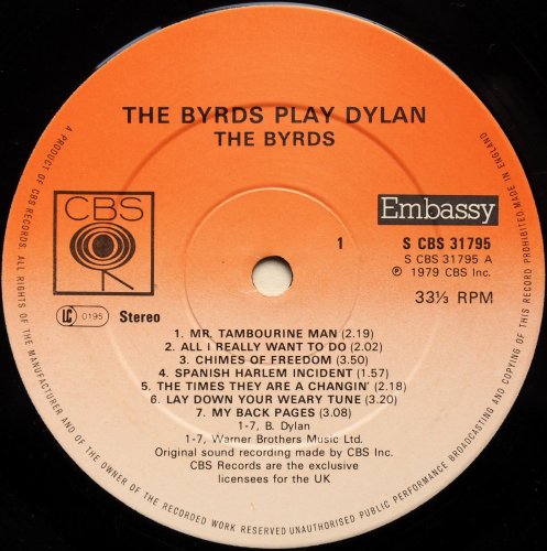 Byrds, The / The Byrds Play Dylanβ
