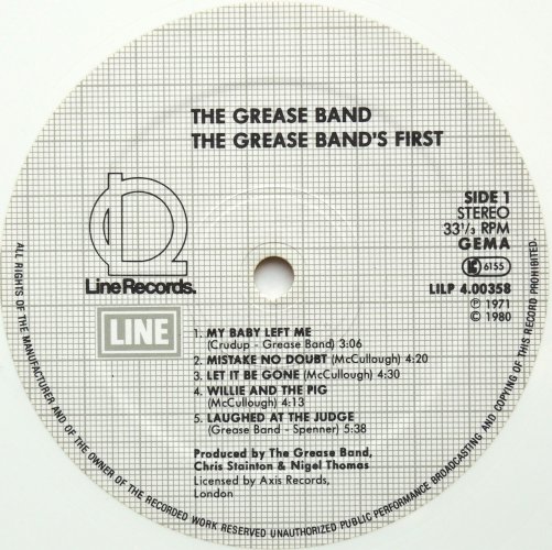 Grease Band / Grease Band (Germany 80s White Vinyl)β