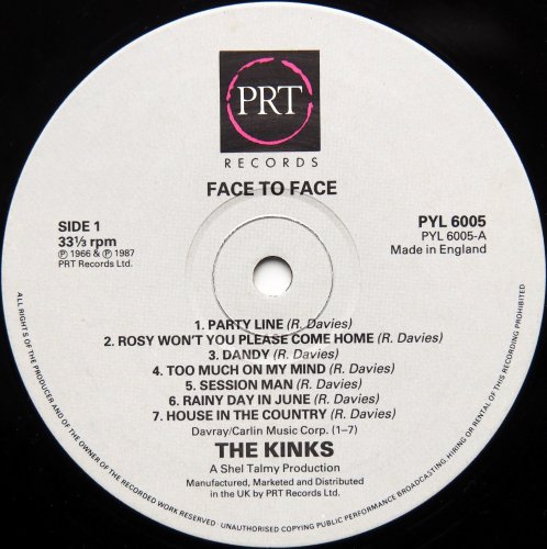 Kinks / Face To Face (UK 80s)β