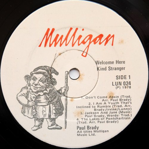 Paul Brady / Welcome Here Kind Stranger (Ireland Mulligan Original)β