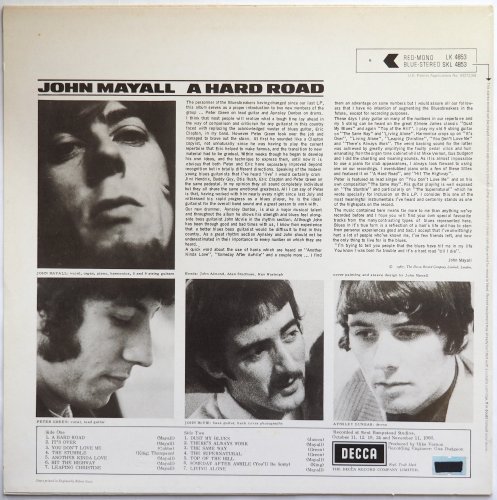 John Mayall & the Bluesbreakers / A Hard Road (UK Later)β