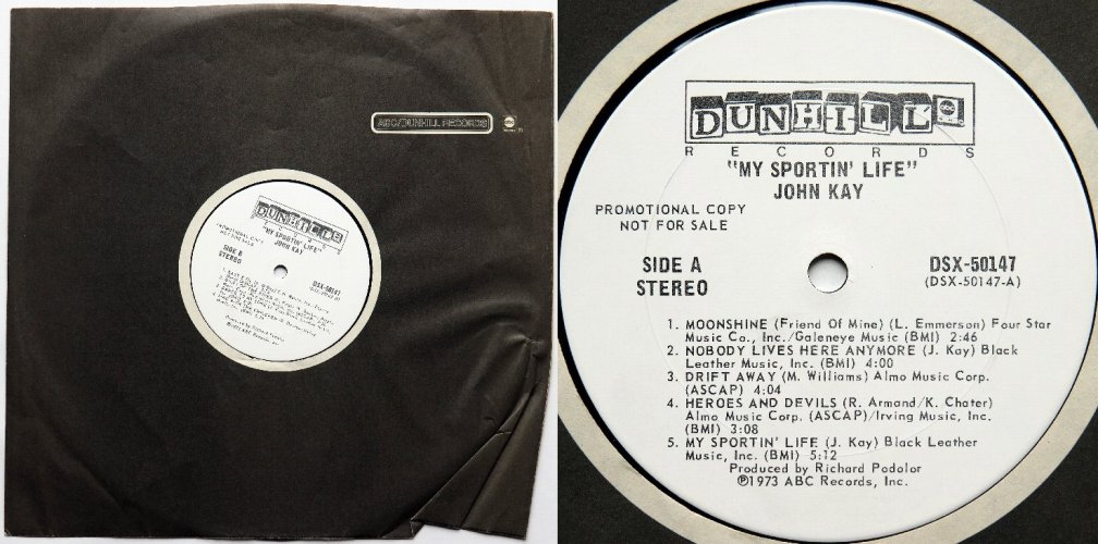 John Kay / My Sportin' Life (US White Label Promo)β