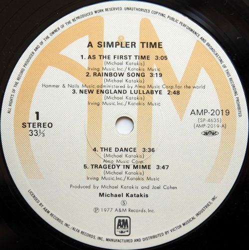 Michael Katakis / A Simpler Time (JP)β