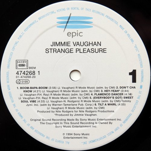 Jimmie Vaughan / Strange Pleasure (Mega Rare Vinyl!!)β