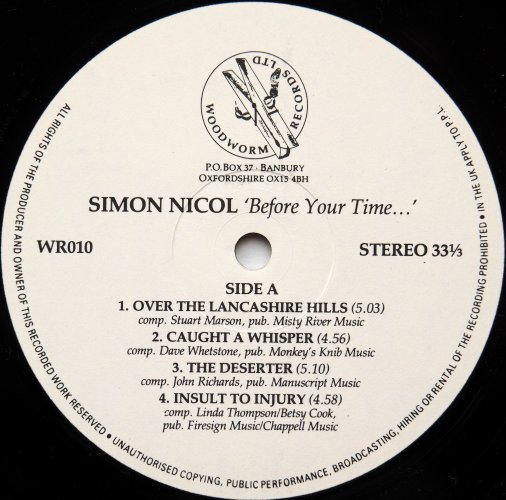 Simon Nicol / Before Your Time... β