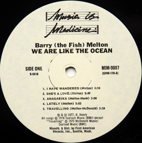 Barry Melton / We Are Like The Oceanβ