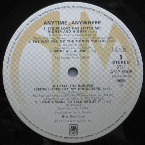 Rita Coolidge / Anytime... Anywhere (JP)β