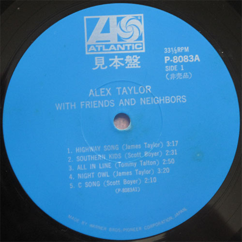 Alex Taylor / With Friends And Neighbors (貴重青ラベル見本盤)の画像