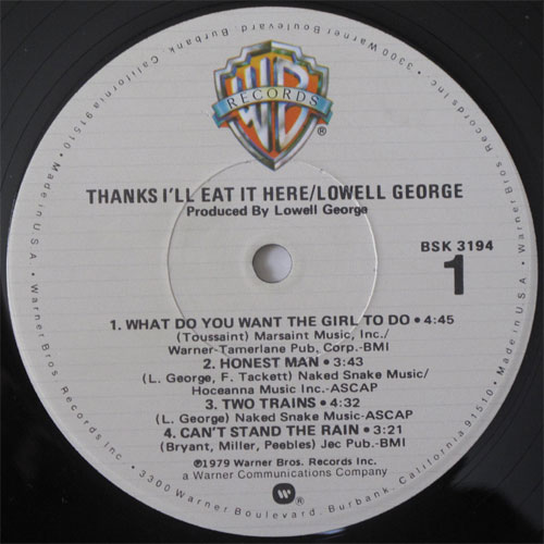 Lowell George / Thanks I'll eat It Hereβ