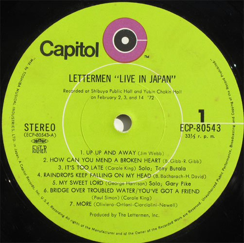 Lettermen / Live In Japanβ