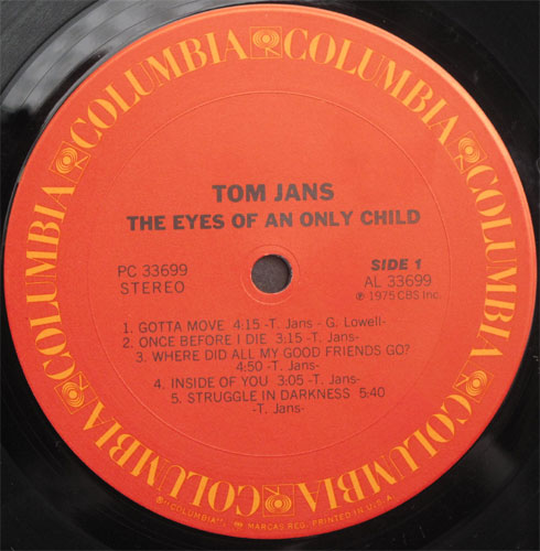 Tom Jans / The Eyes Of An Only Childβ