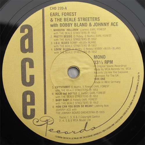 Earl Forest Featuring The Beale Streeters With Bobby Bland And Johnny Ace / Sameβ