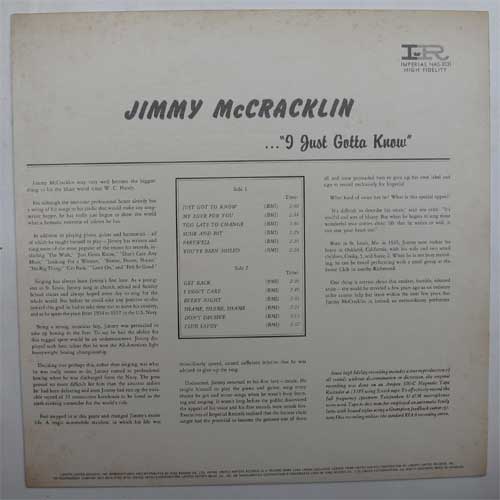 Jimmy McCracklin / I Just Gotta Knowβ