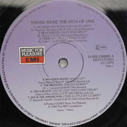 V.A. / Those Were The Hits Of 1965β