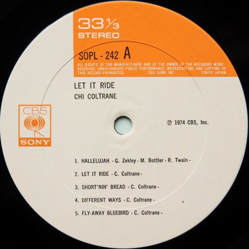 Chi Coltrane / Let It Ride (JP)β