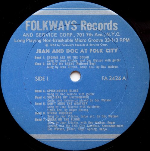 Jean Ritchie And Doc Watson / At Folk City (Folkways Early Issue)β