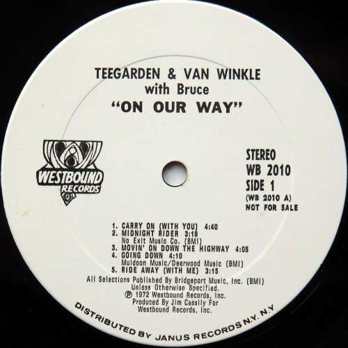 Teegarden & Van Winkle With Bruce / On Our Way (White Label Promo)β