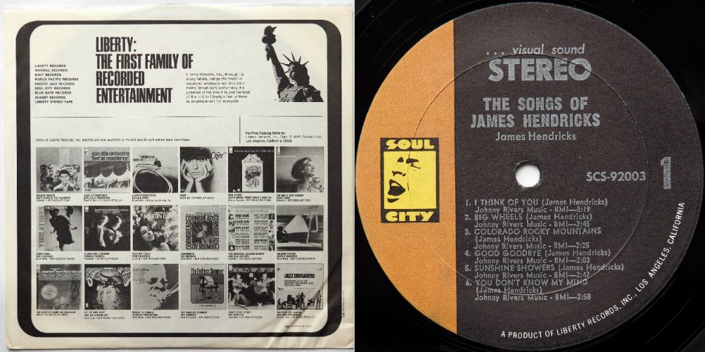 James Hendricks / Songs Of James Hendricks (US)β