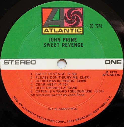 John Prine / Sweet Revenge (US Early Issue w/Insert)β
