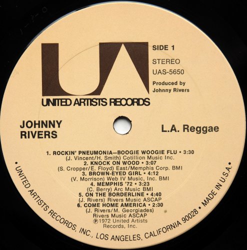 Johnny Rivers / L.A. Reggae (Die Cut Cover)β