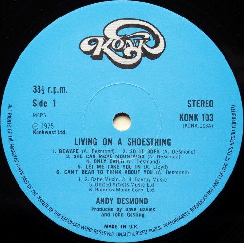 Andy Desmond / Living On A Shoestringβ