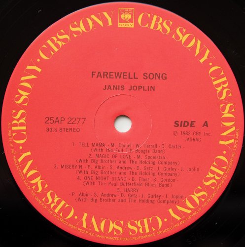 Janis Joplin / Farewell Song ()β