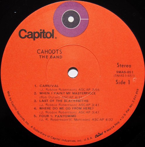 Band, The / Cahoots (US Early Issue Red Label)β