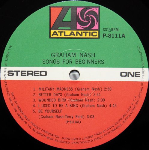 Graham Nash / Songs For Beginners (JP)β
