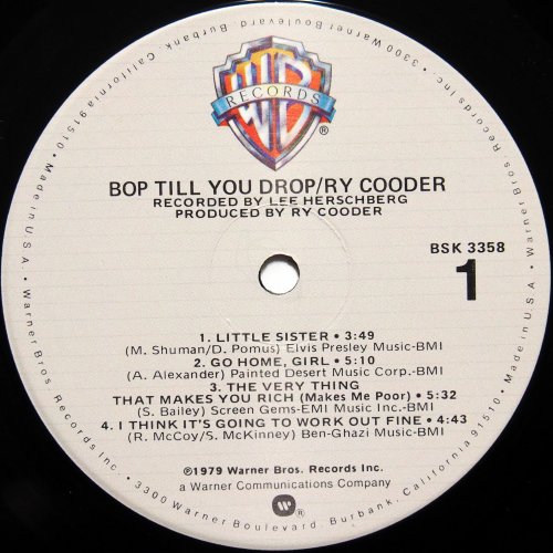 Ry Cooder / Bop till You Drop (US In Shrink)β