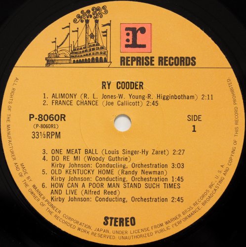 Ry Cooder / Ry Cooder (JP Early Issue )β