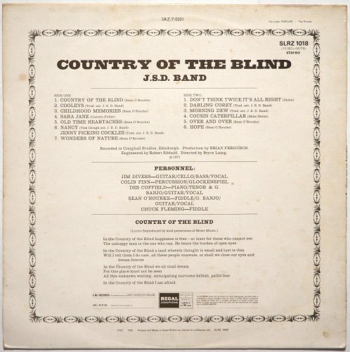 J.S.D. Band (JSD Band) / Country Of The Blind (Matrix-1)β